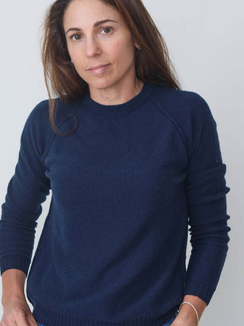 Round Neck Pullover, navy