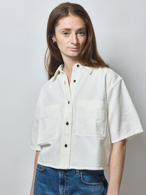 Short Sleeve Combo, White Sashiko
