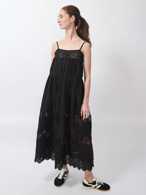 Rosette Crochet Dress, black – teaandoranges