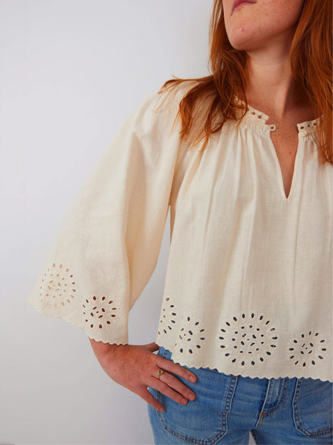 Bellflower Top, Cream