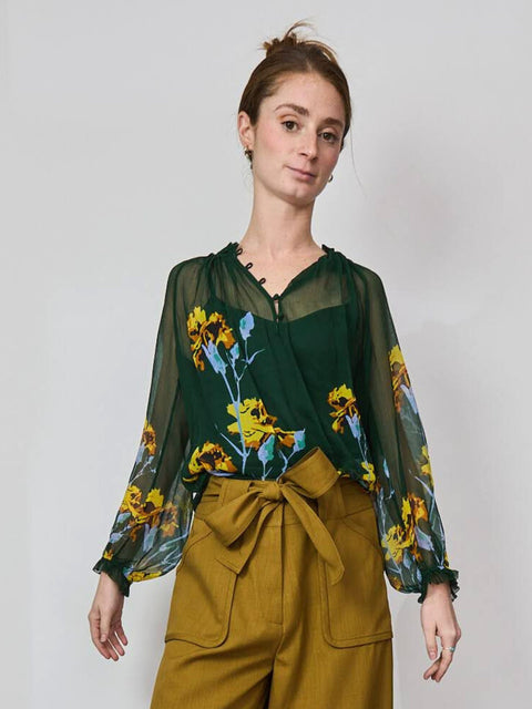 Karla Blouse, Green Orchid