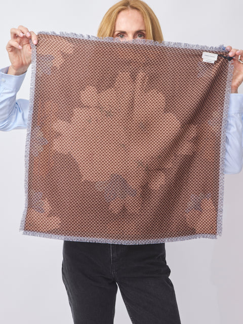 Grido Reversible Wool Scarf, Autumnal Hibiscus