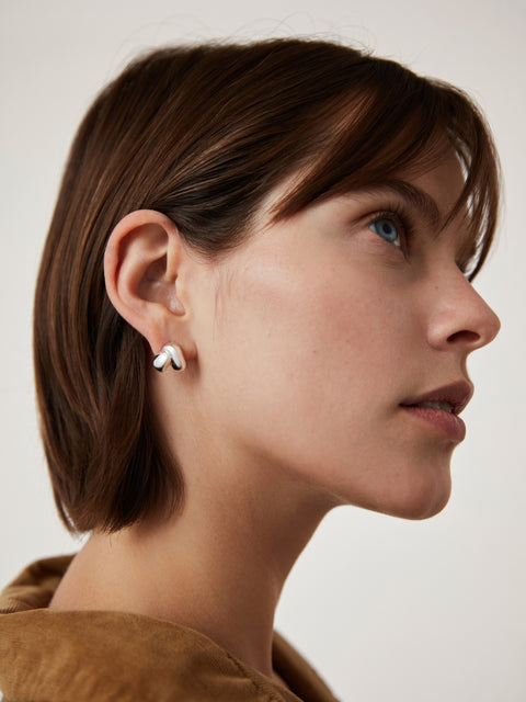 Beatrix Earrings, High Polished Silver