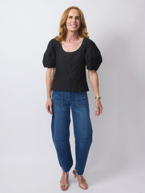 Scoop Neck Lina Top, black