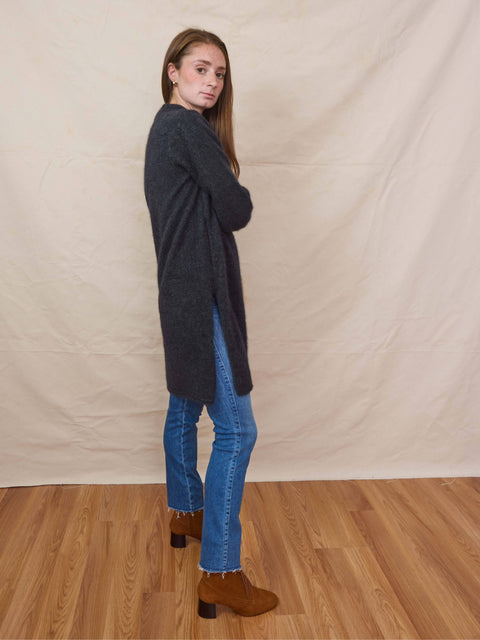 Long Cardigan, Charcoal