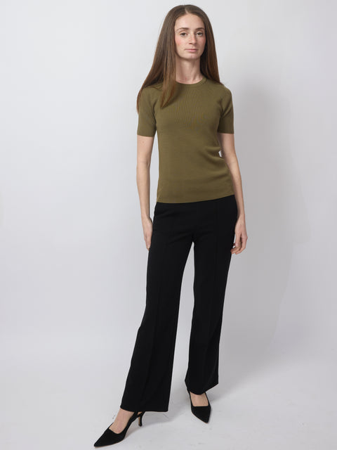 Ribbed Merino Tee, Olive