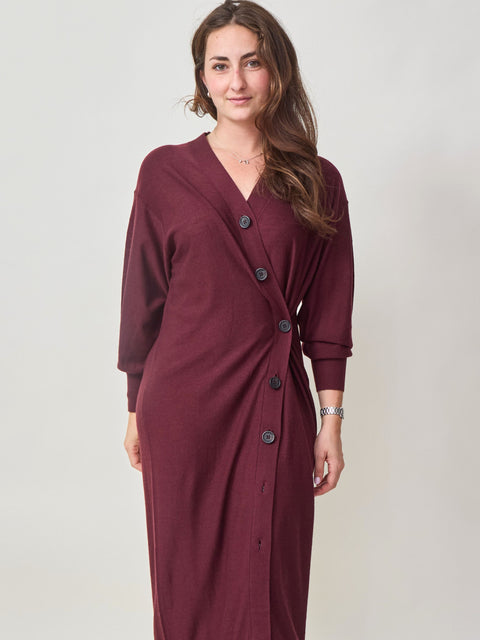 Drippy Cardi Dress, Mulberry
