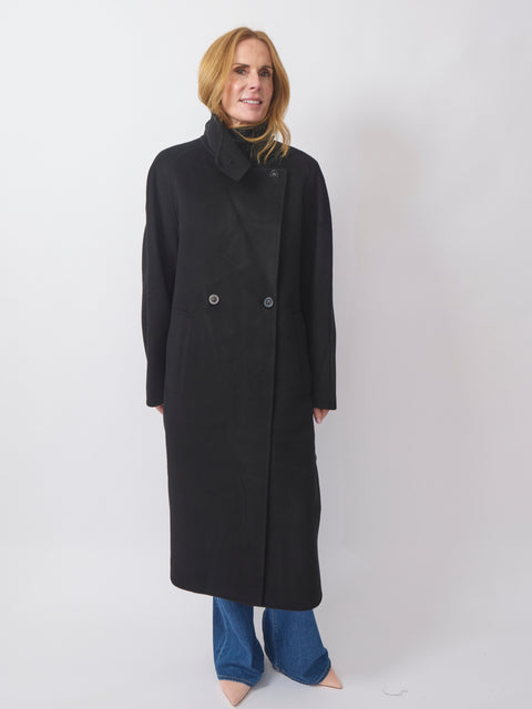 Double Button Coat, black
