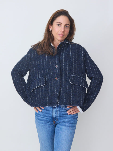 Jacket Vada, navy pinstripe