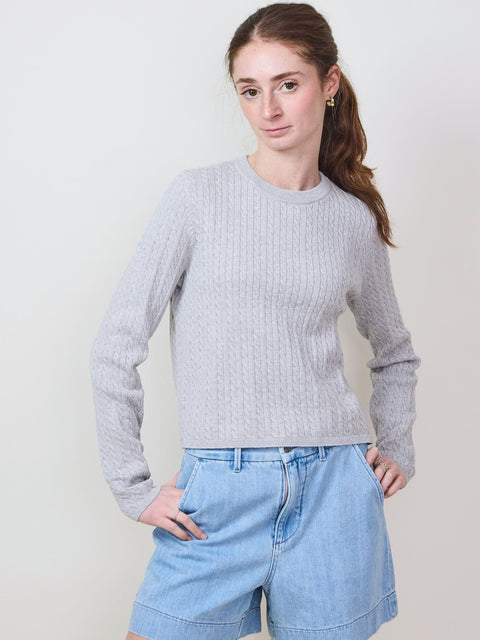 Saylor Cable Crew, Heather Gray