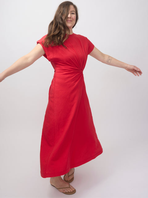 Volta Twist Dress, Samba Red