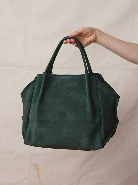 Zoe Tote, Forest Suede