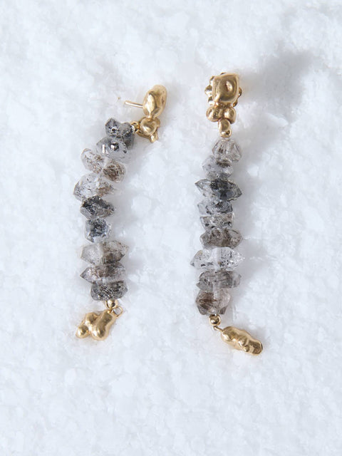 Petite Ore Herkimer Diamond Bronze Earring