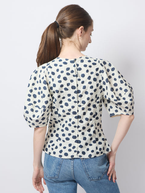 Lino Top, Yayoi white & black