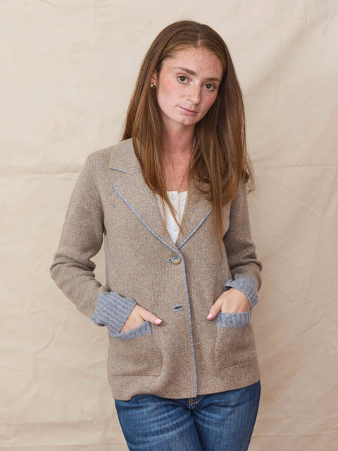 Houndstooth Cardigan, Slate