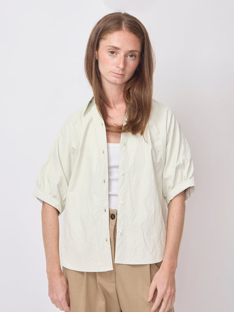 Claude Faux Leather Top, White