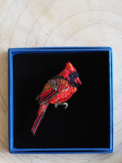 Red Cardinal Brooch