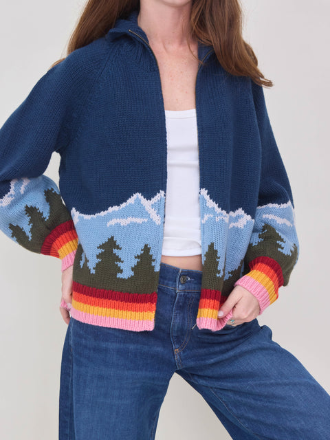 Vista Full Zip Cardigan, evergreen