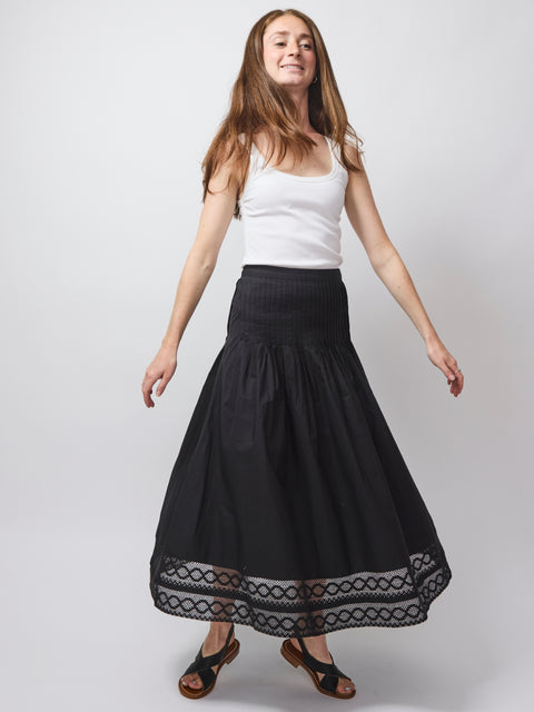 Structured Victorian Skirt, Black