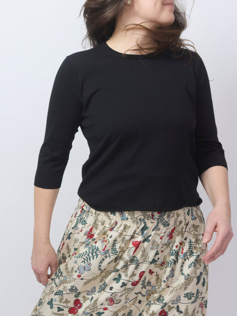 Elbow Sleeve Pullover, black