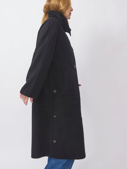 Double Button Coat, black