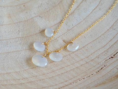 Natural Chalcedony Drop Necklace