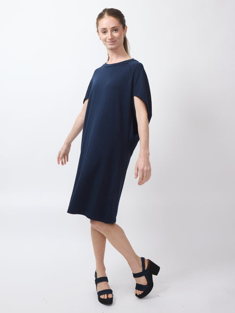 Phoenix Cape Dress, navy