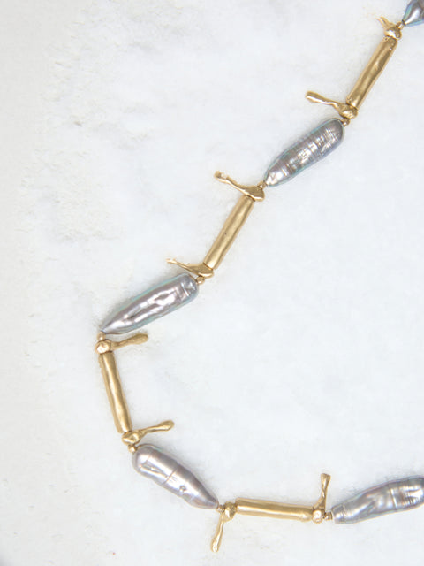 Abacus Grey Pearl Necklace