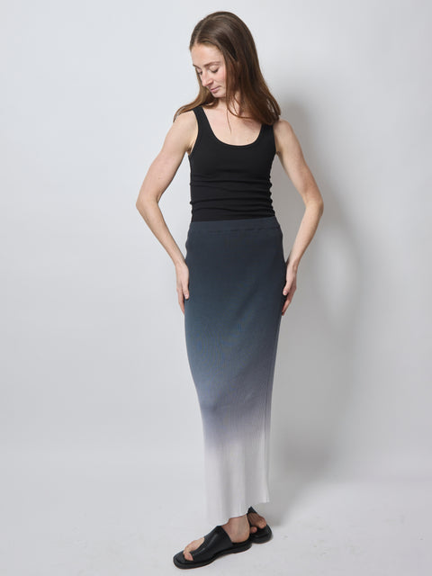 Cotton Skirt 2x1, Charcoal Ombre