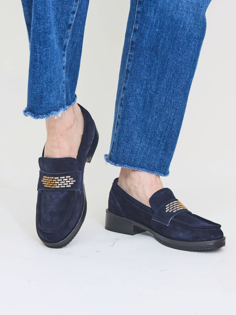 Jackson Lug Loafer, navy suede