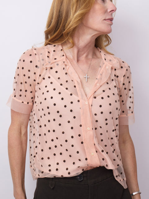 Cotillion Top, Pink Dot