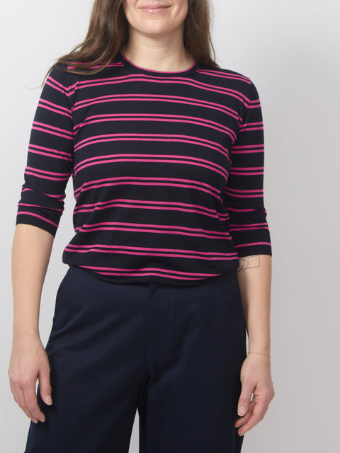 Elbow Sleeve Pullover, navy/pink