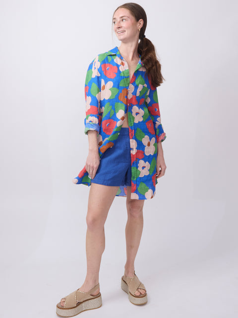 Mary, Bright Blue Floral