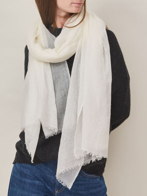 Whisper Cashmere Scarf, Ivory