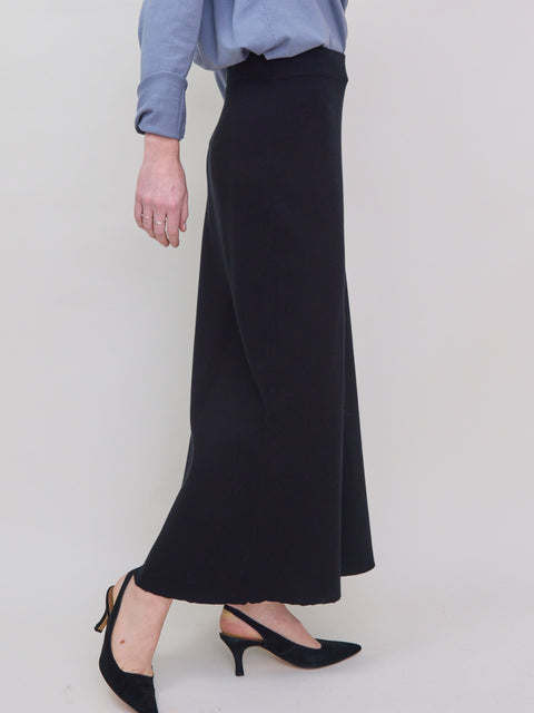 Cotton Full Milano Skirt, black