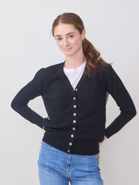 Milan Tulle Cardigan, black