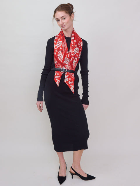 Cotton Dress w/ Gathered Side, black