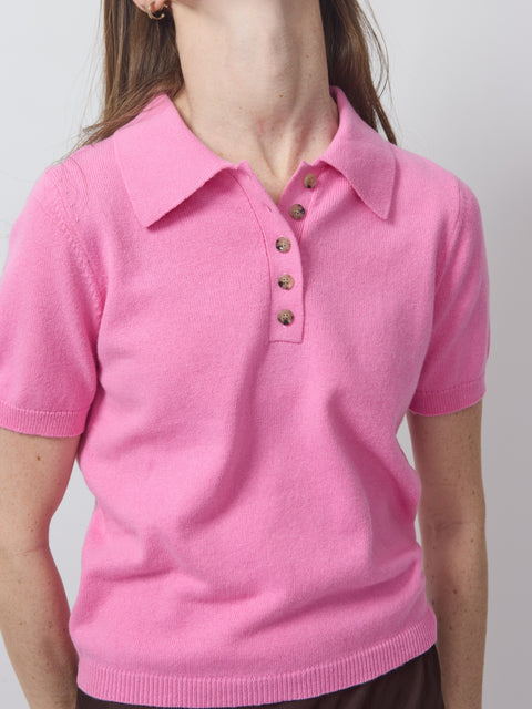 Poloneck Sweater, Plastic Pink