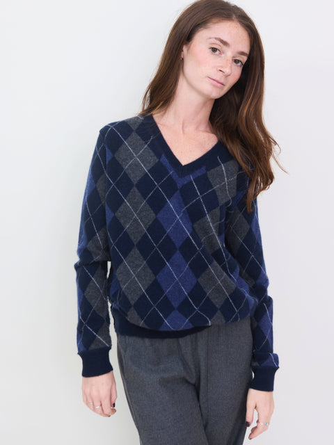 Argyle V-Neck, Nautical