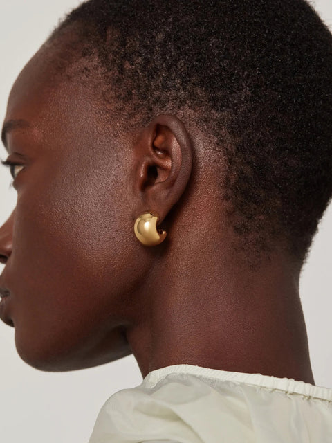 Small Gemma Hoops, High Polish Gold