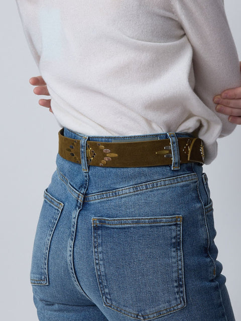 Azteca Belt, Moss Suede