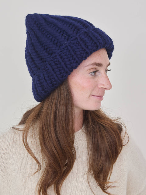Soft Wool Roving Hat, navy