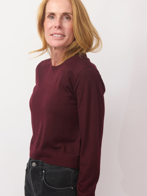 Crewneck Sweater, Burgundy