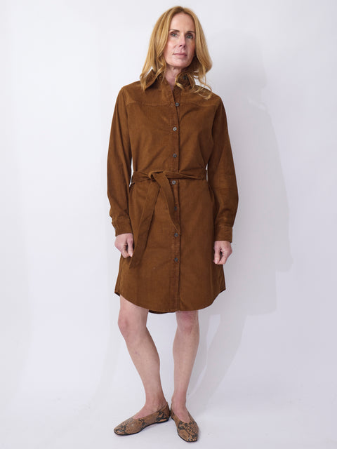 Donna Shirt Dress, Tobacco