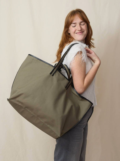 Tote Canvas, sage/oil black