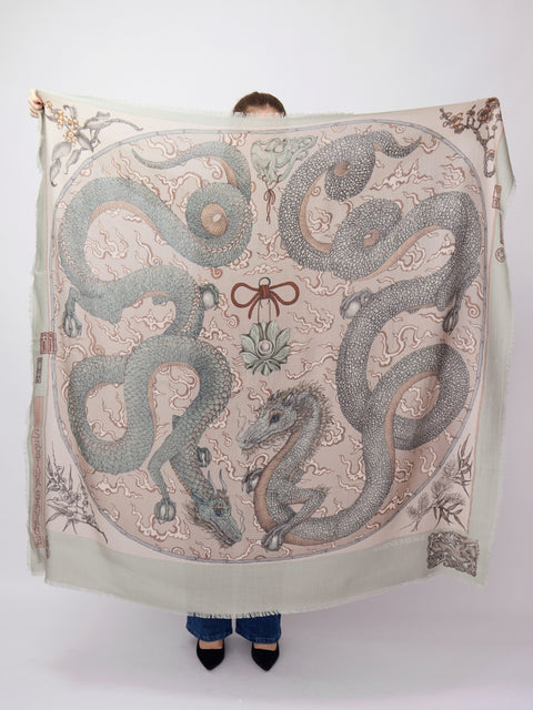 Chasing the Pearl, 135cm silk/wool, Glaze/Luster
