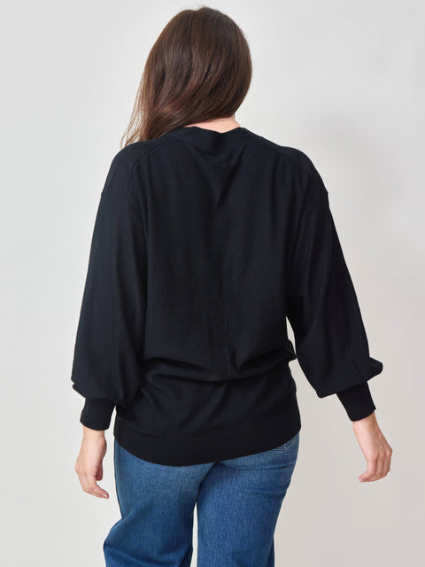 Drippy Tissue Cardigan, Black