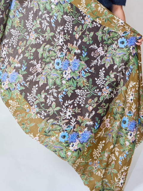 Fleur Shawl, black olive