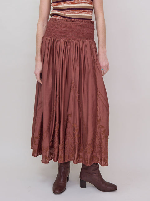 Lombard Lee Midi Skirt, brick