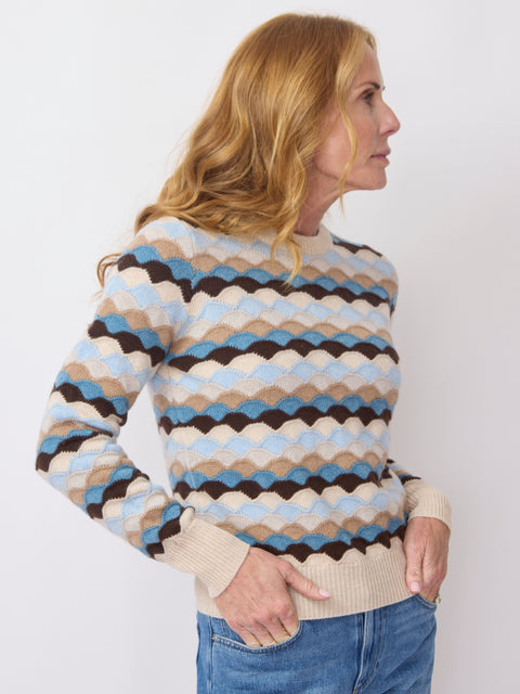 Highland Jacquard Crew, sandstone